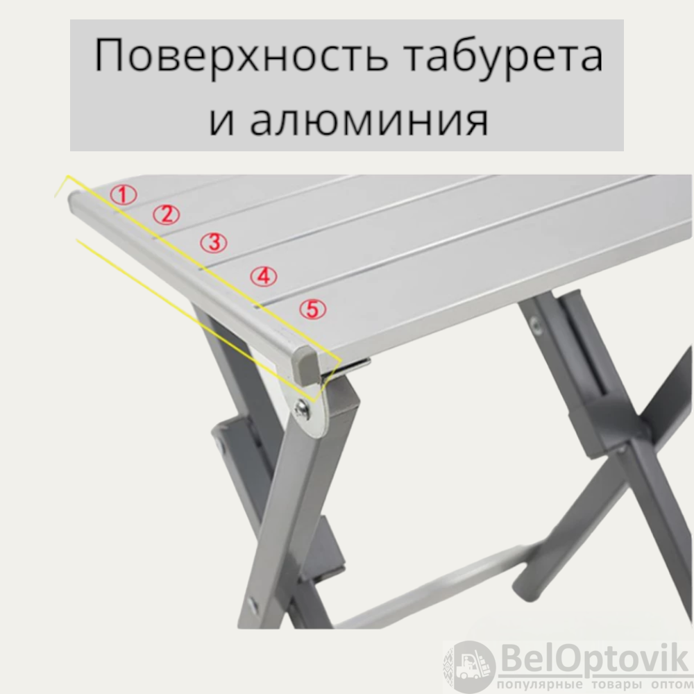 Складной усиленный стол с четырьмя табуретками 108*70 см / Компактный комплект для активного отдыха и пикника