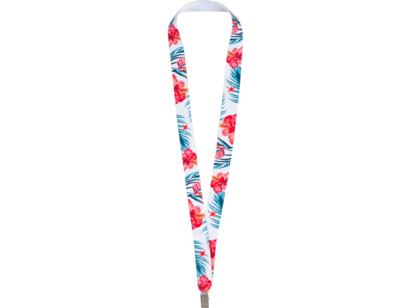 Ланъярд под сублимацию с клипом, 2 см, Цвет белый