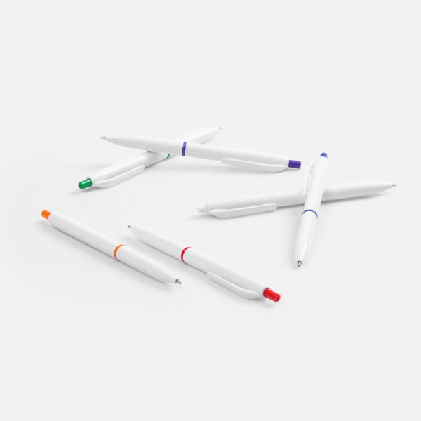 Ручка шариковая Bright Pop, белая с фиолетовым, 14,2х1 см