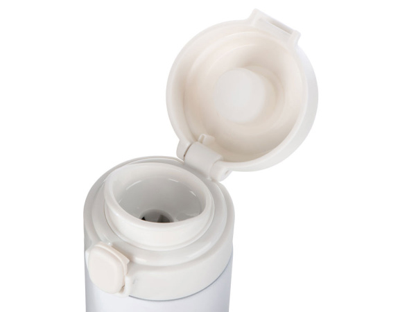 Вакуумная термокружка c кнопкой «Guard», soft-touch, 400 мл, тубус, Цвет белый