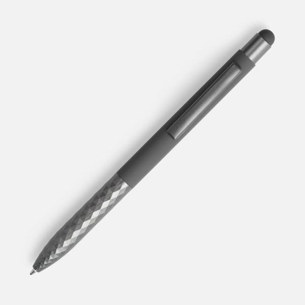 Ручка шариковая Digit Soft Touch со стилусом, серая, 14,5х1 см