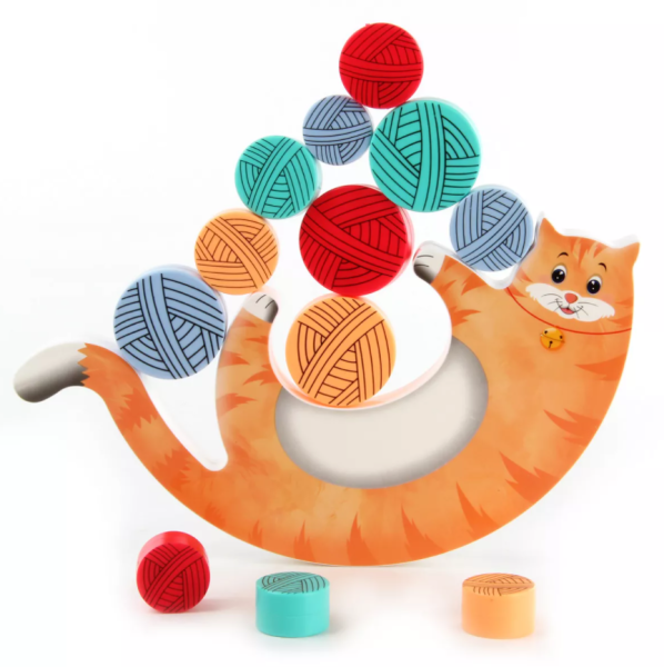 Игрушка - баланс развивающая "Котик с клубочками" Fur Joy, 929-16