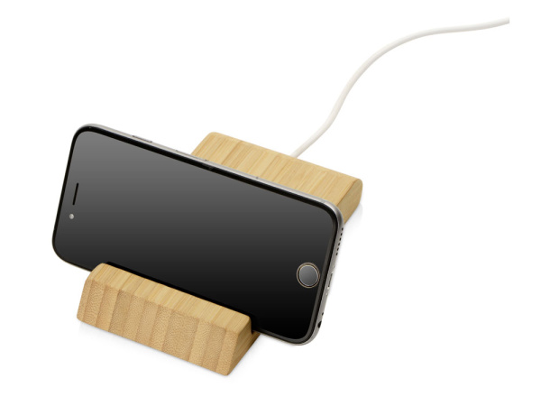 Беспроводное зарядное устройство из бамбука «Jetty», 10 Вт, Цвет натуральный