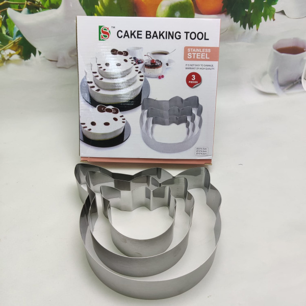 Формы из нержавеющей стали (кольцо для торта)  Cake Baking Tool  (3 шт) КИТТИ Kitty