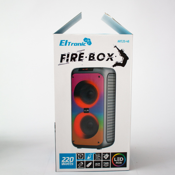 Портативная bluetooth колонка Eltronic FIRE BOX 220 Watts арт. 20-48 с LED-подсветкой и RGB светомуз