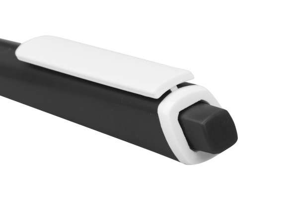 Ручка пластиковая трехгранная шариковая «Lateen», Цвет черный/белый