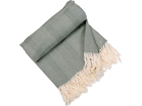 Плед «Hild» из натурального хлопка, Цвет темно-зеленый