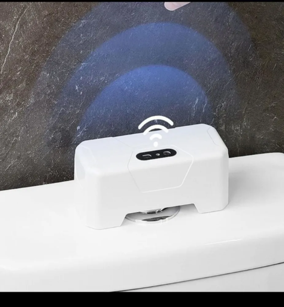 Кнопка-смыватель для бачка унитаза бесконтактная Sensing Toilet Flush PD-CSQ-01A (3 переходника, USB зарядка) / Сенсорная кнопка для унитаза