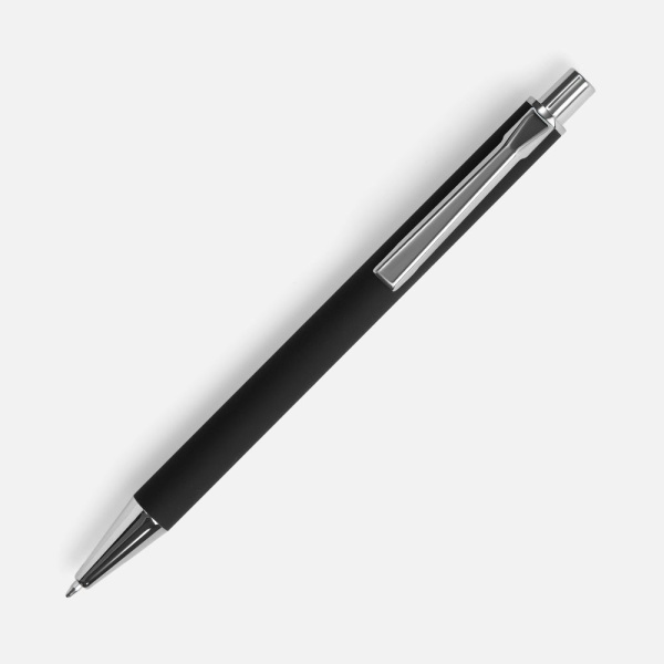 Ручка шариковая Lobby Soft Touch Chrome, черная, 14,5х1 см