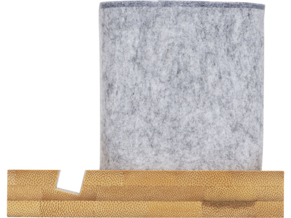 Подставка для ручек и телефона из бамбука «Takeshi», Цвет натуральный, серый