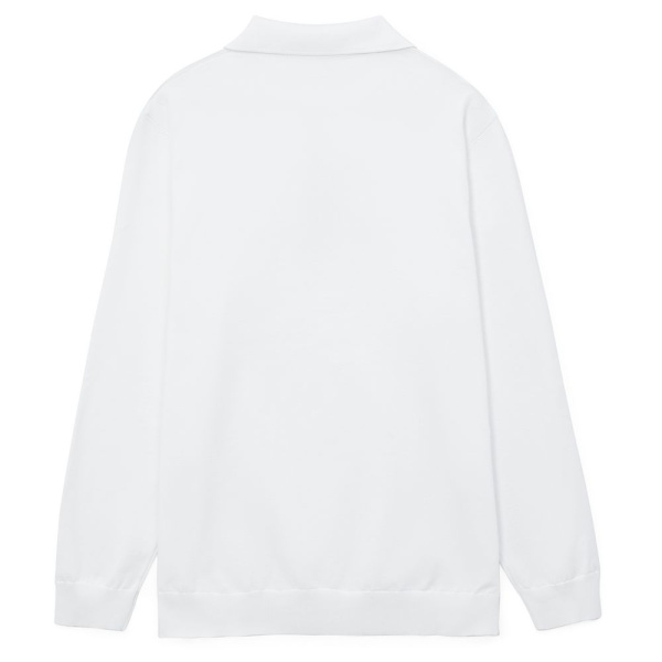 Рубашка поло мужская с длинным рукавом Terrazzo, белая, S–3XL