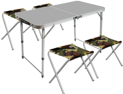 Набор уличной мебели Складной стол Folding Table + 4 стула 120 х 55 см (дача, охота и рыбалка, пикни
