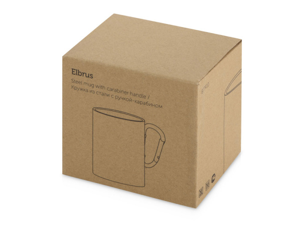 Кружка из стали с ручкой-карабином «Elbrus», Цвет серебристый