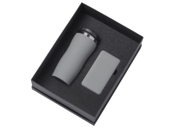 Подарочный набор "COLOR IT" c термокружкой и повербанком, Размер 10000 mAh, Цвет серый