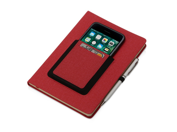 Блокнот А5 «Pocket» с карманом для телефона, Цвет красный