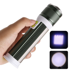 Ручной аккумуляторный фонарь Rotating Zoom Flashlight 129 LED боковая световая СОВ панель + функцион