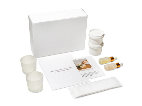 Набор для создания 2-х ароматических свечей: имбирный пряник, рождественская елка, Размер Без лого, Цвет белый