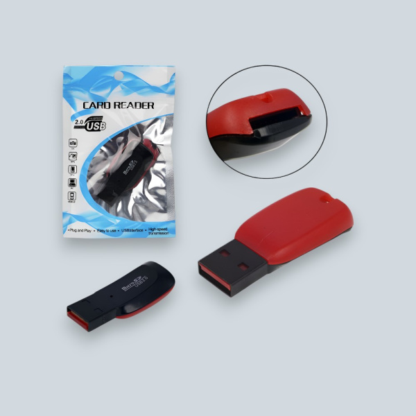 Картридер micro SD - USB52, красный / Чтение и запись micro SD карт через USB