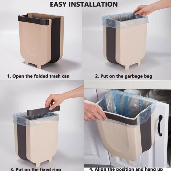 Складное подвесное мусорное ведро Folding Trash Can на дверцу кухни