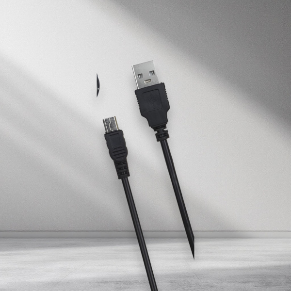 Кабель D11 USB Type-A - V3 mini, длина 1500мм, черный / Компактность и универсальность для повседневного использования