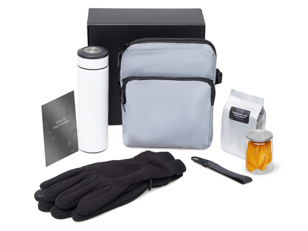 Подарочный набор «Re:m. Step»  с термосом, перчатками и сумкой, Цвет белый