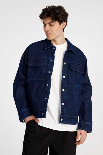 Куртка джинсовая O2, темно-синяя, XS–4XL