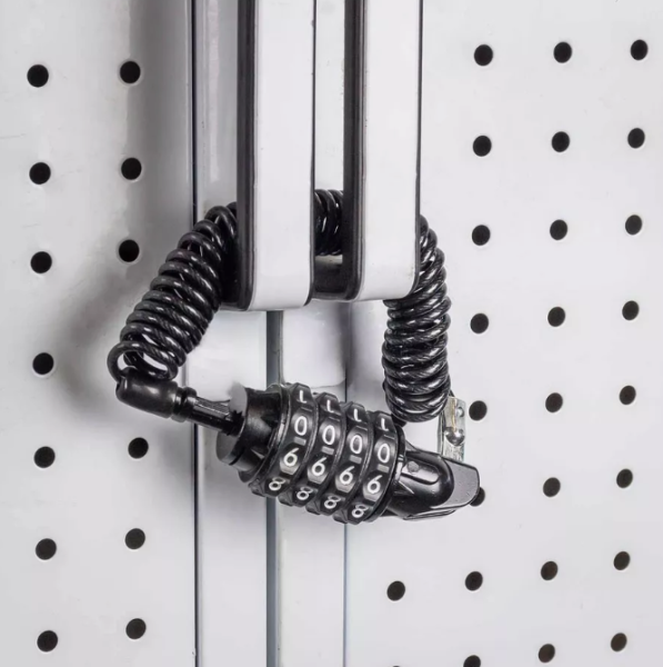 Велосипедный замок со стальным тросом и 4-значным кодом / Кодовый замок для чемоданов, сумок, велосипедов, дверей