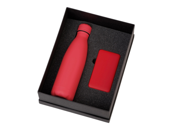 Подарочный набор «COLOR IT» с термобутылкой и повербанком, Размер 10000 mAh, Цвет красный