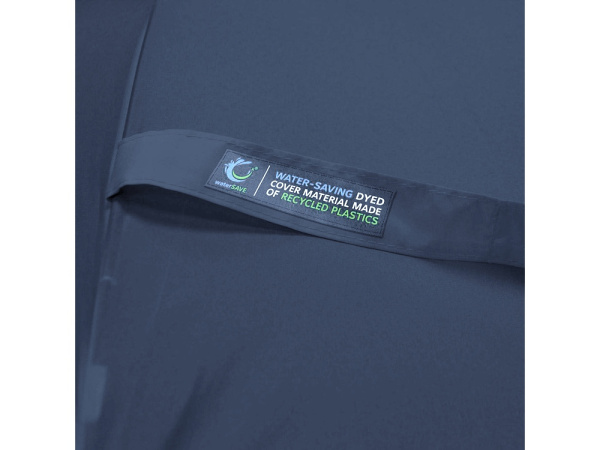 Зонт-трость «Okobrella» с деревянной ручкой и куполом из переработанного пластика, Цвет синий нэйви