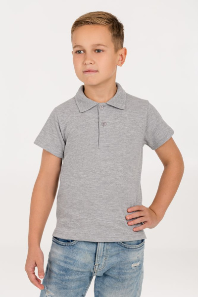 Рубашка поло детская Virma Kids, серый меланж, 6–14 лет