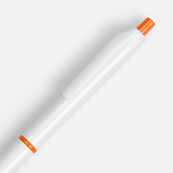 Ручка шариковая Bright Pop, белая с оранжевым, 14,2х1 см
