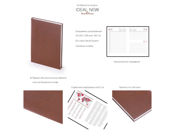 Ежедневник датированный А5 «Ideal New» на 2026 год, Цвет черный