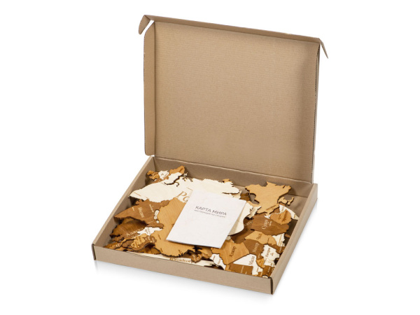 Интерьерная карта мира «World», Цвет натуральный, коричневый