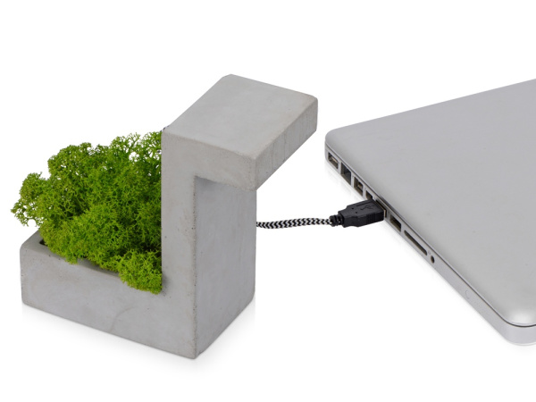 Настольная лампа из бетона «Blok Lamp», Цвет серый