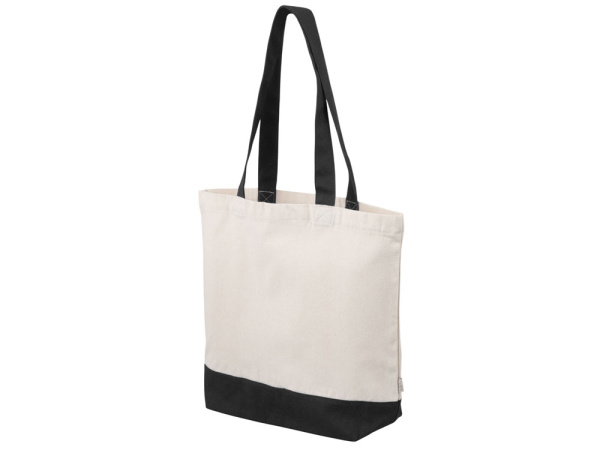 Сумка для шоппинга «Cotton» из переработанного хлопка, 280 г/м2, Цвет натуральный/черный