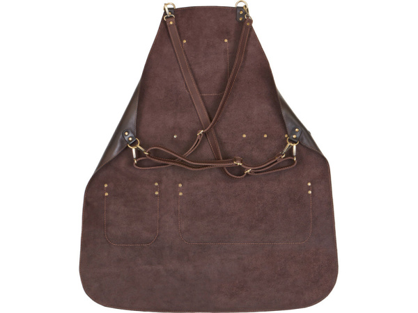 Набор: Фартук из натуральной кожи в тубусе, Цвет темно-коричневый