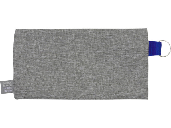Пенал «Holder» из переработанного полиэстера RPET, Цвет серый/синий