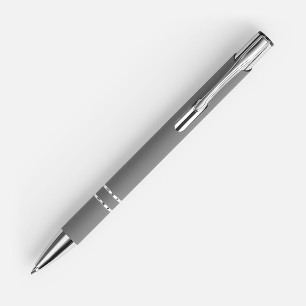 Ручка шариковая Keskus Soft Touch, серая, 13,7х0,8 см