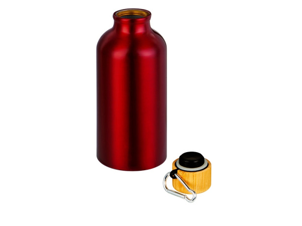 Бутылка «Hip S Bamboo» с карабином, 400 мл, Цвет красный