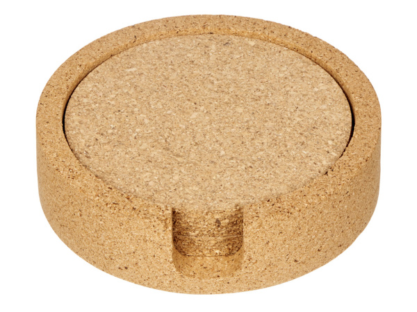 Набор костеров из пробки на подставке «Krock», Цвет коричневый