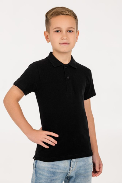 Рубашка поло детская Virma Kids, черная, 6–14 лет