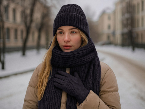 Подарочный набор  «Nordend», Цвет темно-синий меланж