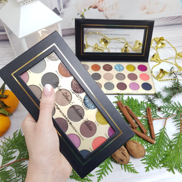 Палитра теней и глиттеров Glamierre Solar Glow Eyeshadow Palette (18 цветов)