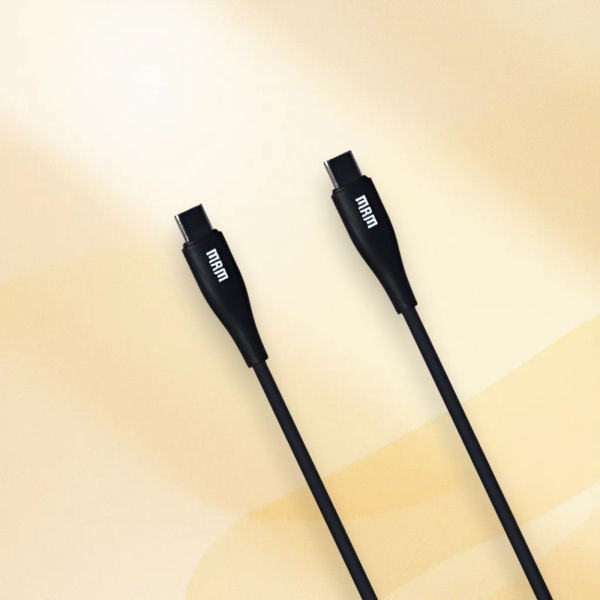 Кабель USB MRM PD91T USB Type-C-C, длина 1000мм, ток 6А, мощность 60Вт, черный / Прочный и гибкий для быстрой зарядки