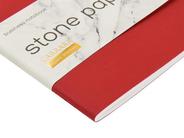Тетрадь с каменной бумагой А5 «Carrara», Цвет бордовый