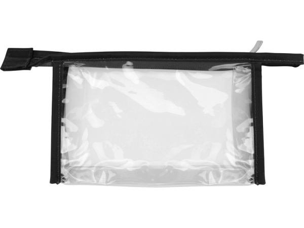 Прозрачная пластиковая косметичка «Lucy», Цвет черный/прозрачный