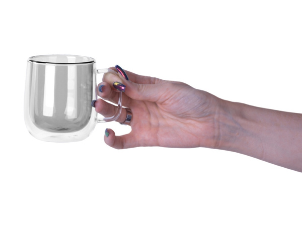 Кружка с двойными стенками «Ubud», Цвет черный прозрачный