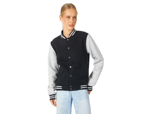 Бомбер «Oxford», унисекс, Размер XL, Цвет черный/серый меланж