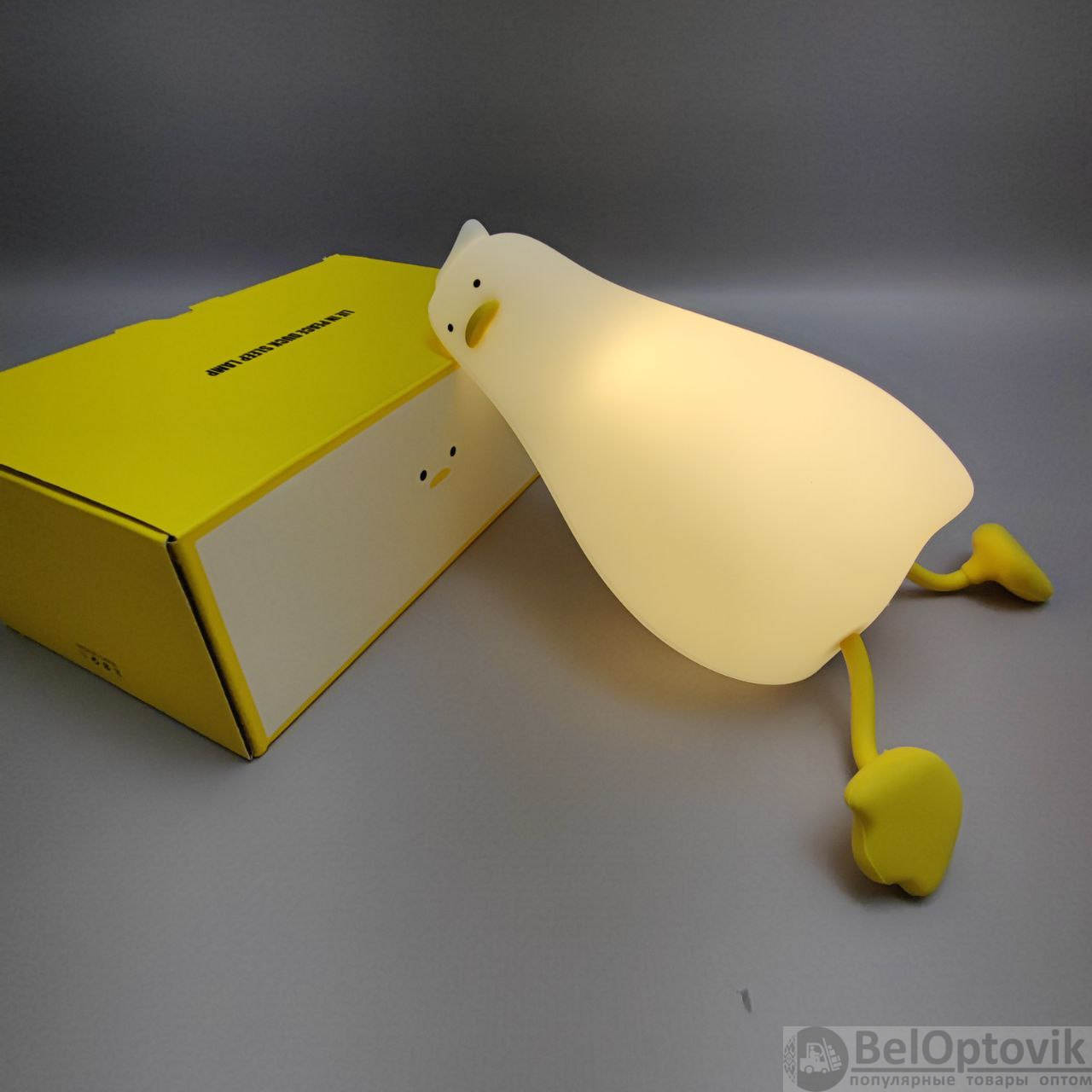 Светильник - ночник силиконовый Сонный Гусь Duck Sleep Lamp (USB, 3 режима,  таймер 30 мин) (арт: 13654) от 580 ₽ рублей оптом в Москве