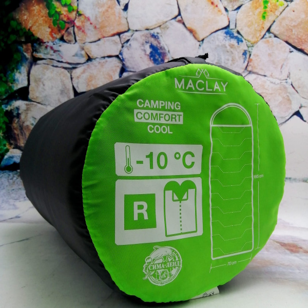 Спальник 3-слойный "Сamping comfort cool -10°C" R одеяло/подголовник (185 x 70 см)